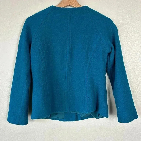 Pendleton 100% Merino Wool Button Front Coat Teal Blue Small - Picture 7 of 8